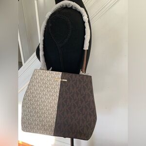 NWT Michael Kors Tan and Brown Interior Tote